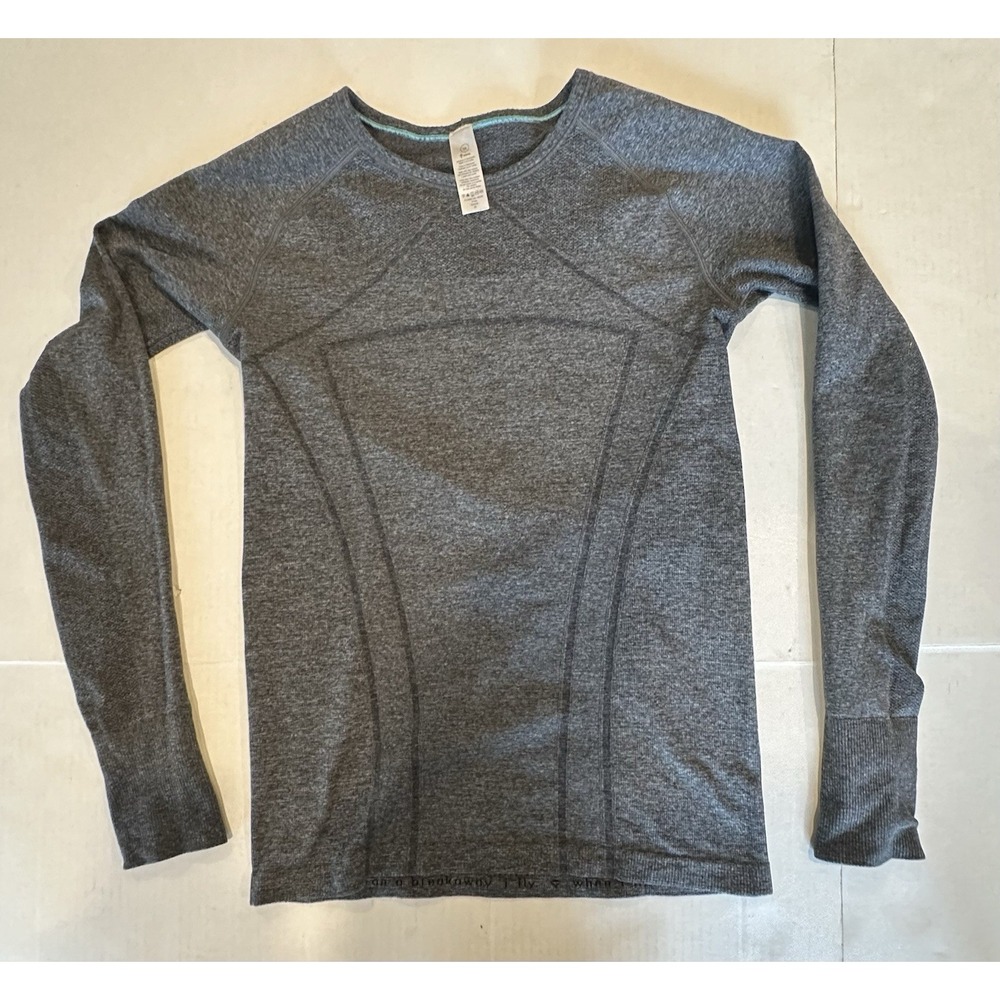 Ivivva by Lululemon Girls Shirt Swiftly Fly Tech Long Sleeve Gray Size 14